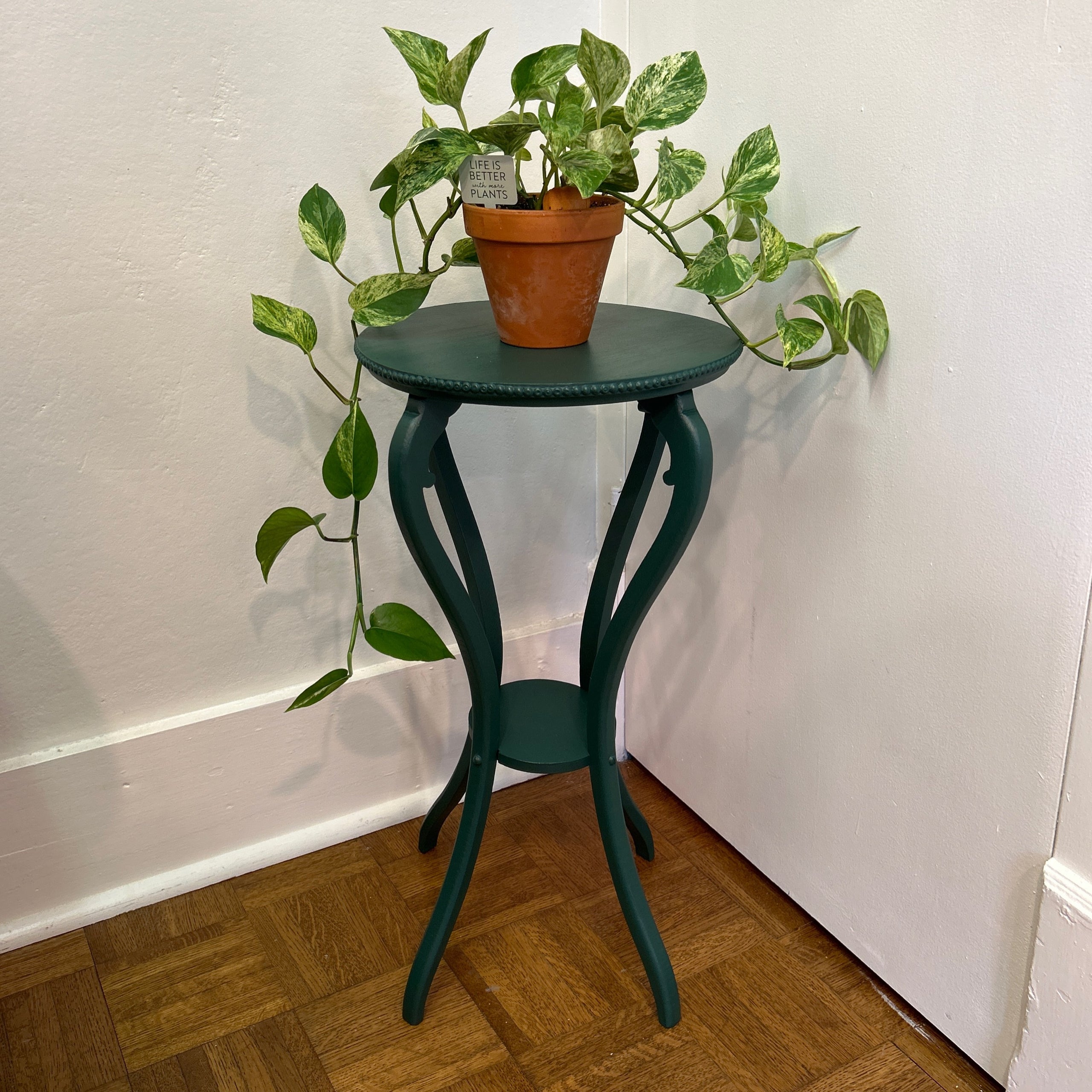 Vintage Pressed Fern Plant Stand/Accent Table Finch + Fern